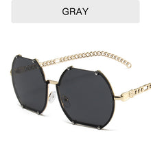 Load image into Gallery viewer, HOLTMANCE Creative Alloy Chain Temples Sunglass Women Vintage Rimless Irregular Men Sunglasses Accessories