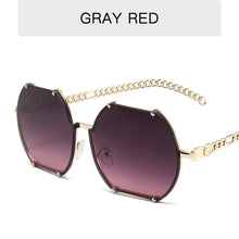 Load image into Gallery viewer, HOLTMANCE Creative Alloy Chain Temples Sunglass Women Vintage Rimless Irregular Men Sunglasses Accessories
