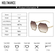 Load image into Gallery viewer, HOLTMANCE Creative Alloy Chain Temples Sunglass Women Vintage Rimless Irregular Men Sunglasses Accessories