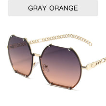 Load image into Gallery viewer, HOLTMANCE Creative Alloy Chain Temples Sunglass Women Vintage Rimless Irregular Men Sunglasses Accessories