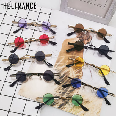 HOLTMANCE Creative Cool Small Alloy Sunglasses for Men Sunglass Women 2023 Round Frame Ourder Shade Glasses