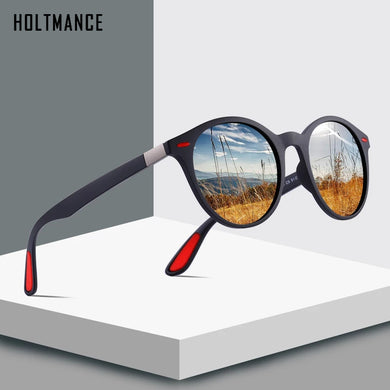 HOLTMANCE DESIGN Men Women Classic Retro Rivet Polarized Sunglasses Legs Lighter Design Oval Frame 100% UV400 Protection