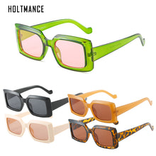 Load image into Gallery viewer, HOLTMANCE Half Frame Wide Edge One Piece Sunglasses for Women  Brand Design Female Metal Square Mirror Sun Glasses