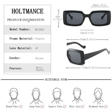 Load image into Gallery viewer, HOLTMANCE Half Frame Wide Edge One Piece Sunglasses for Women  Brand Design Female Metal Square Mirror Sun Glasses