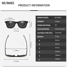 Load image into Gallery viewer, HOLTMANCE Sports Polarized Sunglasses for Men Vintage Female Male Square Frosted Frame Driving Sunglass Summer Glasses