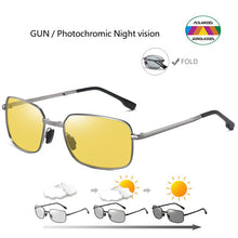 Load image into Gallery viewer, HOLTMANCE Men Fold Photochromic Sunglasses with Polarized Lens Rectangle Folding Metal Male Sun Glasses 2023 Trending Products