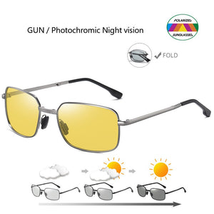 HOLTMANCE Men Fold Photochromic Sunglasses with Polarized Lens Rectangle Folding Metal Male Sun Glasses 2023 Trending Products