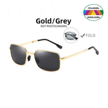 Load image into Gallery viewer, HOLTMANCE Men Fold Photochromic Sunglasses with Polarized Lens Rectangle Folding Metal Male Sun Glasses 2023 Trending Products
