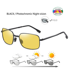 Load image into Gallery viewer, HOLTMANCE Men Fold Photochromic Sunglasses with Polarized Lens Rectangle Folding Metal Male Sun Glasses 2023 Trending Products