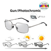 Load image into Gallery viewer, HOLTMANCE Men Fold Photochromic Sunglasses with Polarized Lens Rectangle Folding Metal Male Sun Glasses 2023 Trending Products