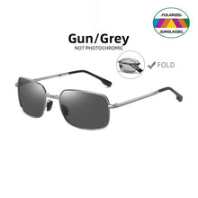 Load image into Gallery viewer, HOLTMANCE Men Fold Photochromic Sunglasses with Polarized Lens Rectangle Folding Metal Male Sun Glasses 2023 Trending Products