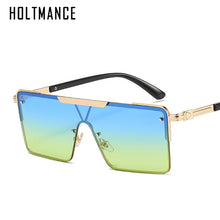 Load image into Gallery viewer, HOLTMANCE Metal Legs Square Big Frame Sunglasses Women 2023 One-piece Lens Men Eyewear Summer Vintage Sunglass UV400