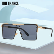 Load image into Gallery viewer, HOLTMANCE Metal Legs Square Big Frame Sunglasses Women 2023 One-piece Lens Men Eyewear Summer Vintage Sunglass UV400