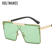 Load image into Gallery viewer, HOLTMANCE Metal Legs Square Big Frame Sunglasses Women 2023 One-piece Lens Men Eyewear Summer Vintage Sunglass UV400