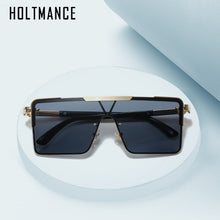 Load image into Gallery viewer, HOLTMANCE Metal Legs Square Big Frame Sunglasses Women 2023 One-piece Lens Men Eyewear Summer Vintage Sunglass UV400