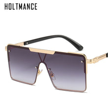 Load image into Gallery viewer, HOLTMANCE Metal Legs Square Big Frame Sunglasses Women 2023 One-piece Lens Men Eyewear Summer Vintage Sunglass UV400