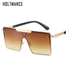 Load image into Gallery viewer, HOLTMANCE Metal Legs Square Big Frame Sunglasses Women 2023 One-piece Lens Men Eyewear Summer Vintage Sunglass UV400