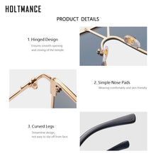 Load image into Gallery viewer, HOLTMANCE Metal Legs Square Big Frame Sunglasses Women 2023 One-piece Lens Men Eyewear Summer Vintage Sunglass UV400