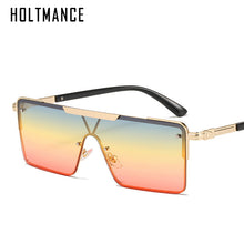 Load image into Gallery viewer, HOLTMANCE Metal Legs Square Big Frame Sunglasses Women 2023 One-piece Lens Men Eyewear Summer Vintage Sunglass UV400