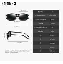 Load image into Gallery viewer, HOLTMANCE Design TR90 Polarized Sunglasses Men Women Driving Square Style Sun Glasses Male Goggle UV400 Gafas De Sol