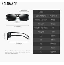 Load image into Gallery viewer, HOLTMANCE Design TR90 Polarized Sunglasses Men Women Driving Square Style Sun Glasses Male Goggle UV400 Gafas De Sol