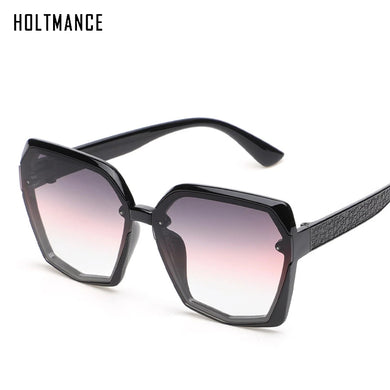 HOLTMANCE Summer Women Half Frame Sunglasses AC Square Mirror Men Sunglass Vintage Brand Design UV400 Oculos De Sol