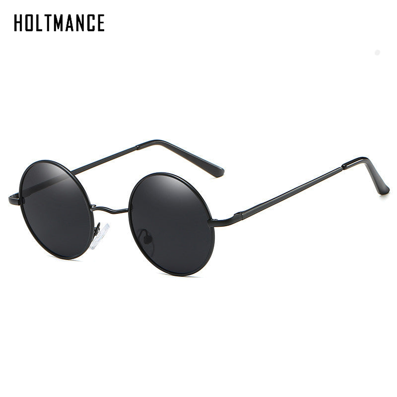 HOLTMANCE Polarized Sunglasses Women Retro Metal Frame Black Green Round Sun Glasses For Men Driving Unisex With Packing