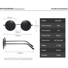Load image into Gallery viewer, HOLTMANCE Polarized Sunglasses Women Retro Metal Frame Black Green Round Sun Glasses For Men Driving Unisex With Packing