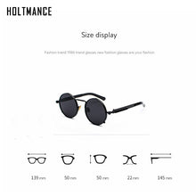 Load image into Gallery viewer, HOLTMANCE Punk Style Sunglasses Men Trendy Spring Metal Mirror Legs Individual Sunglasses Women Reflective Oculos UV400