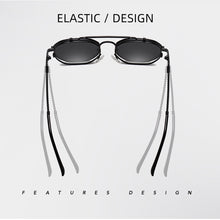 Load image into Gallery viewer, HOLTMANCE Retro Metal Punk Polygon Square Polarized Men Sunglasses Women Flip Clear Ocean Lens Sun Glasses Shades UV400
