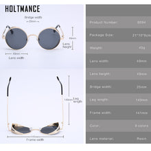 Load image into Gallery viewer, HOLTMANCE Round Metal Men Women Polarized Sunglasses Gothic Steampunk Sunglasses Men Women Retro Vintage Eyewear Shades