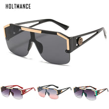 Load image into Gallery viewer, HOLTMANCE Simple Big Square Frame Sunglasses for Women  Hollow Siamese Glasses Male Summer Beach Sunglass UV400