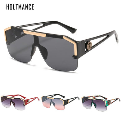 HOLTMANCE Simple Big Square Frame Sunglasses for Women  Hollow Siamese Glasses Male Summer Beach Sunglass UV400