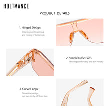 Load image into Gallery viewer, HOLTMANCE Simple Big Square Frame Sunglasses for Women  Hollow Siamese Glasses Male Summer Beach Sunglass UV400