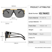 Load image into Gallery viewer, HOLTMANCE Simple Big Square Frame Sunglasses for Women  Hollow Siamese Glasses Male Summer Beach Sunglass UV400