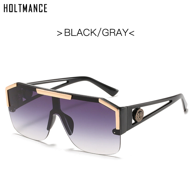 HOLTMANCE Simple Big Square Frame Sunglasses for Women  Hollow Siamese Glasses Male Summer Beach Sunglass UV400