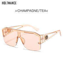 Load image into Gallery viewer, HOLTMANCE Simple Big Square Frame Sunglasses for Women  Hollow Siamese Glasses Male Summer Beach Sunglass UV400