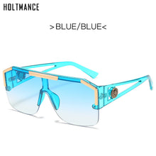 Load image into Gallery viewer, HOLTMANCE Simple Big Square Frame Sunglasses for Women  Hollow Siamese Glasses Male Summer Beach Sunglass UV400