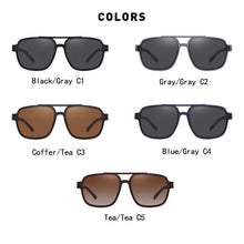 Load image into Gallery viewer, HOLTMANCE Vintage Polarized Sunglasses Classic Men's Double Beam Spring Leg Square Sunglasses Outdoor Driving Sun Mirror