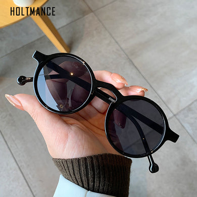 HOLTMANCE Vintage Round Sunglasses for Women Irregular Small Frame Sun Glass Brand Design Black Driving Eyewear UV400