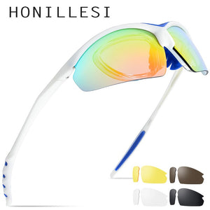 HONILLESI TR90 Polarized Sports Men Sunglasses Sun Glasses 2023 Fishing Driving Myopia Prescription Goggles Shades 5 Lens 3202