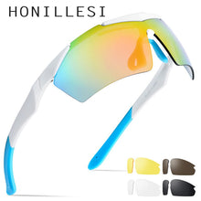 Carica l&#39;immagine nel visualizzatore di Gallery, HONILLESI TR90 Polarized Sports Men Sunglasses Sun Glasses 2023 Oversize Big Frame Fishing Protection Goggles 5 Lens 8004