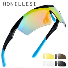 Carica l&#39;immagine nel visualizzatore di Gallery, HONILLESI TR90 Polarized Sports Men Sunglasses Sun Glasses 2023 Oversize Big Frame Fishing Protection Goggles 5 Lens 8004