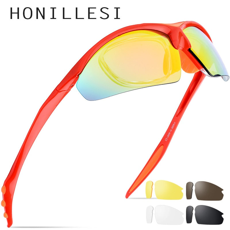 HONILLESI TR90 Polarized Sports Men Sunglasses Sun Glasses Women Driving Fishing Outdoor Myopia Prescription Goggles 5 Lens 8006
