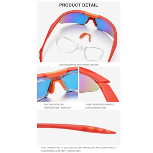 HONILLESI TR90 Polarized Sports Men Sunglasses Sun Glasses Women Driving Fishing Outdoor Myopia Prescription Goggles 5 Lens 8006