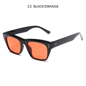 HOOBAN 2023 Classic Rectangle Sunglasses Women Men Brand Design Rivet Plastic Sun Glasse Men s Retro Black Sunglass Shades UV400
