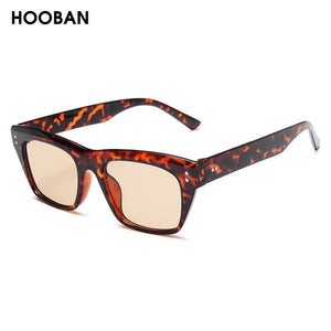 HOOBAN 2023 Classic Rectangle Sunglasses Women Men Brand Design Rivet Plastic Sun Glasse Men s Retro Black Sunglass Shades UV400