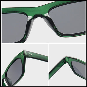 HOOBAN 2023 Classic Rectangle Sunglasses Women Men Brand Design Rivet Plastic Sun Glasse Men s Retro Black Sunglass Shades UV400