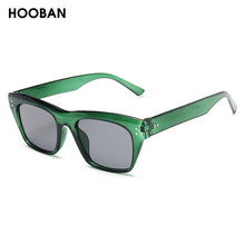 Load image into Gallery viewer, HOOBAN 2023 Classic Rectangle Sunglasses Women Men Brand Design Rivet Plastic Sun Glasse Men s Retro Black Sunglass Shades UV400