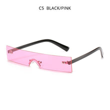 Load image into Gallery viewer, HOOBAN 2023 Rectangle Sunglasses Women Flat Top Brand Designer  Sun Glasses Female Rimless One-piece Lens Eyewear
